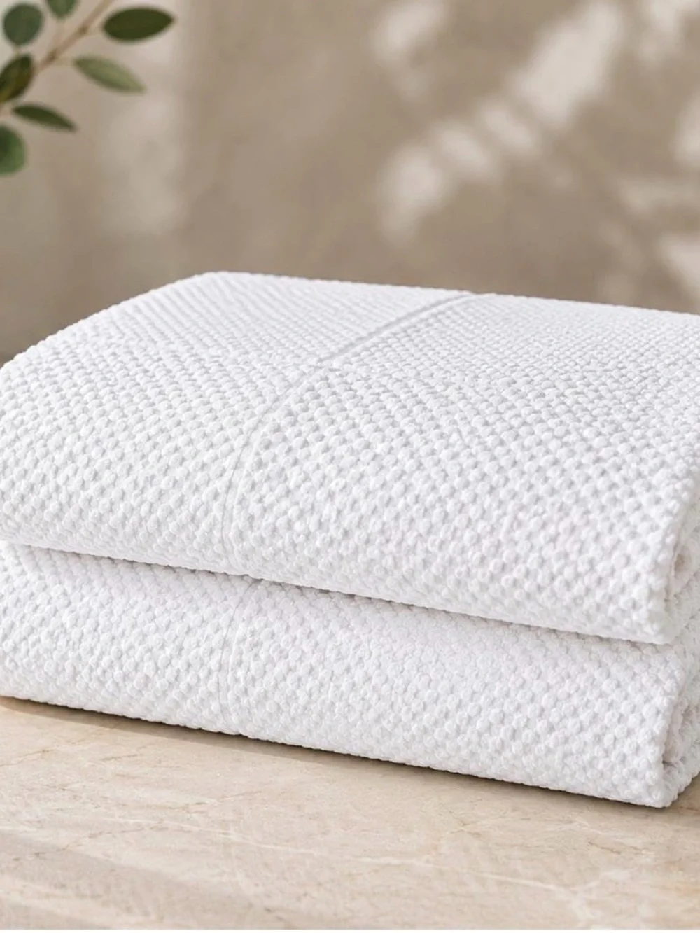 Disposable Bath Towels 2 Pack White Non-Woven Biodegradable Hotel Spa Travel